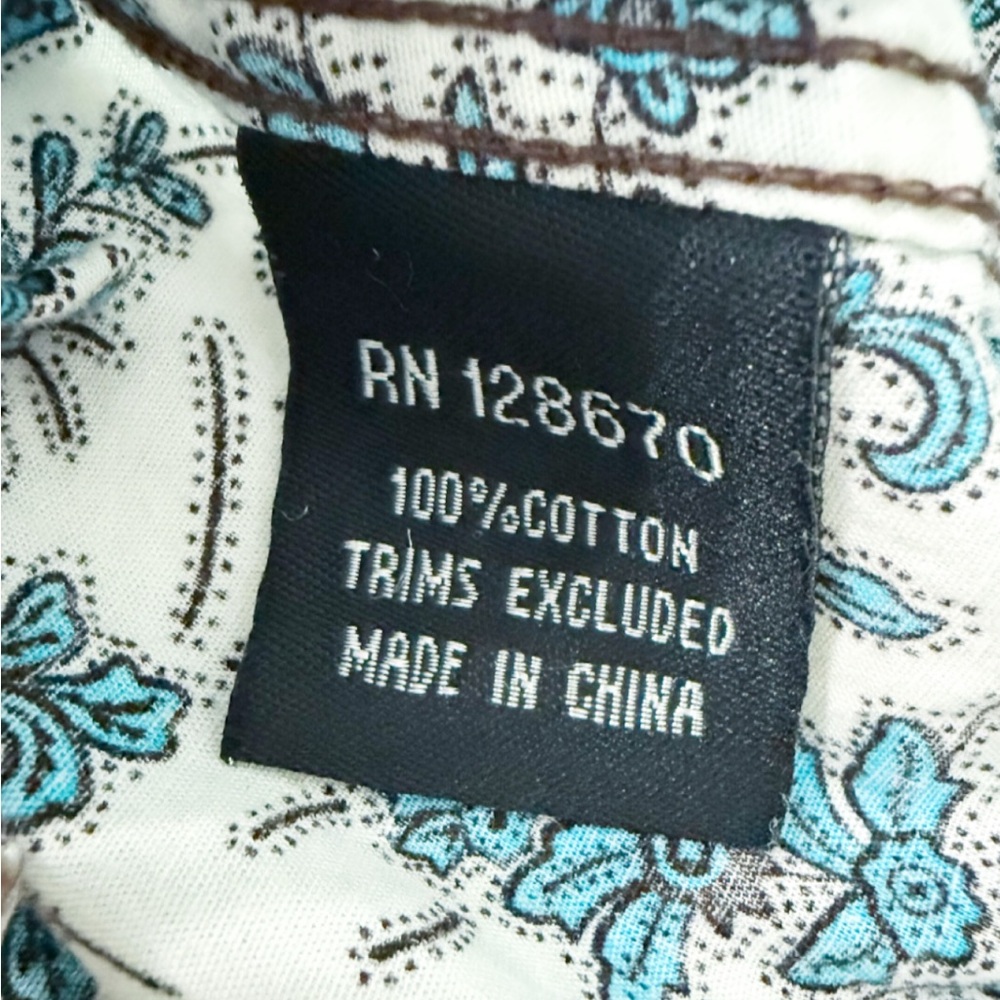 Cowgirl Hardware Western Shirt Women’s L Blue Floral Paisley Snap Button - Picture 8 of 8